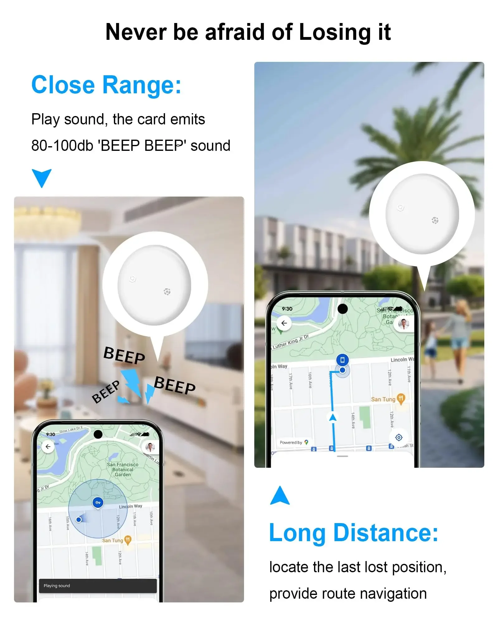 Smart Tag para Android Compatível com Google Find My